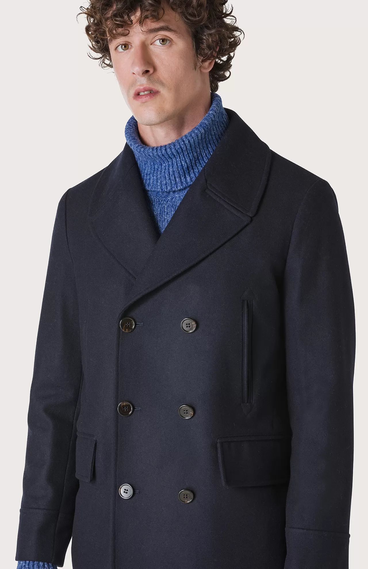 Uomo Seventy Venezia Cappotti^Cappotto Doppiopetto Con Pistagna