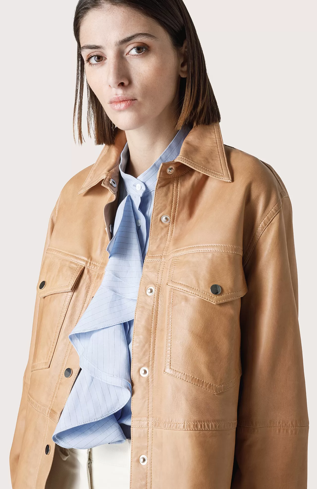 Donna Seventy Venezia Giacche^Overshirt In Pelle Effetto Vintage