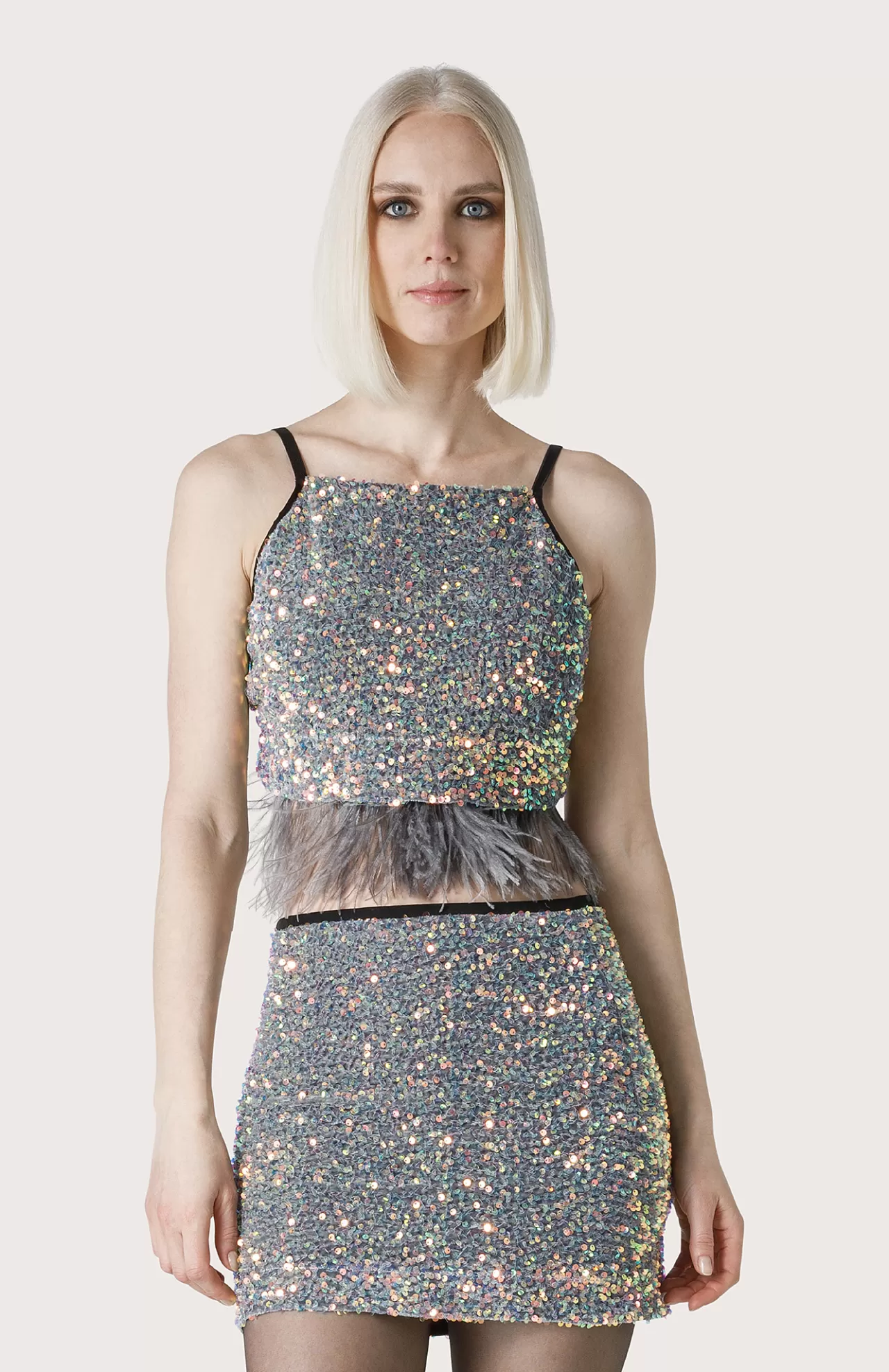 Donna Seventy Venezia Camicie E Top^Top Corto Con Piume